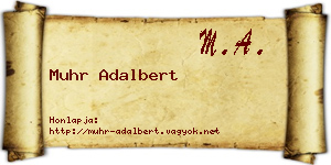 Muhr Adalbert névjegykártya